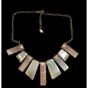 Vintage Ali Khan New York Wood And Lucite Bib Necklace